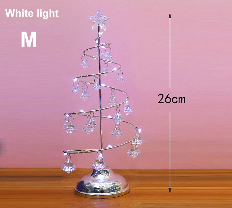 Qfdian Party decoration valentines day hot sale new LED Christmas Crystal Lights Table Decor Creative Xmas Gifts Fantasy Christmas Tree Lighting Party Festival Decor Lamp New Year