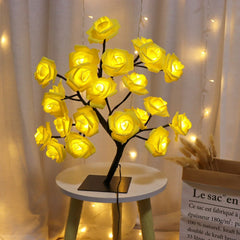 Qfdian home decor hot sale new Rose Flower Tree Lamp Decorative Table Bedside Night Light Christmas Decorations 2022 Led Wedding Fairy Outdoor String For Home