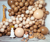 Qfdian Party decoration hot sale new 30/50 5/10inch Coffee Brown Khaki Skin Color Animal Pattern Balloon Jungle Party Balloon Decoration Birthday Party Supplies