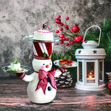 Qfdian Christmas Snowman Treats Holder Party Decor Cupcake Dessert Christmas Dinner Ornament Snowman Waiter Christmas Gift Xmas Decor