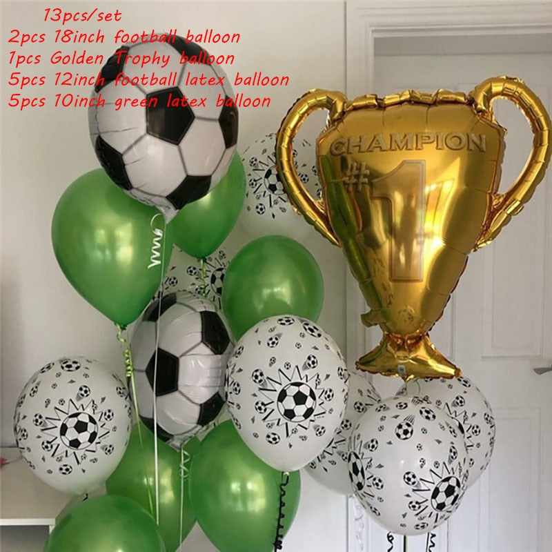 Qfdian Party decoration hot sale new Golden Trophy 18inch Football Star Foil Balloons Boy Man Birthday Party Decor Sports Games Air Balls Globos Baby Shower Supplies