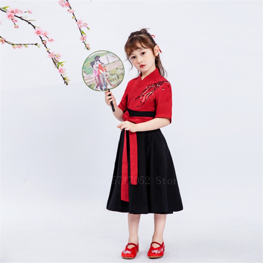 Samurai Kids Japanese Kimono Embroidery Boys Girls Performance Costume Retro Swordsman Cosplay Oriental Festival Hanfu Dress