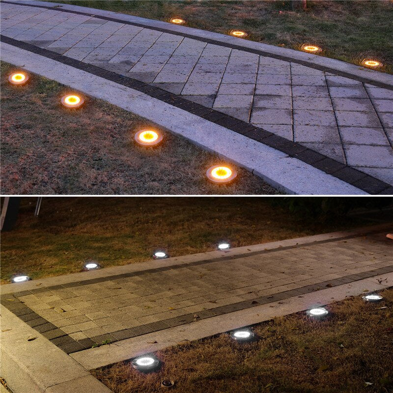 Qfdian home decor Solar Ground Lights 8/16 LED Solar Garden Light Waterproof Solar Led Light Outdoor Landscape Lights Lawn Yard Street Solar Lamp