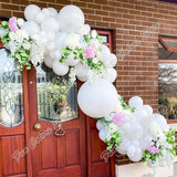 qfdian 176pcs Retro Pink Memorial Day Party Arch Backdrop Baby Shower Event Celebration Holidays Birthday Events Balloons Garland Kits