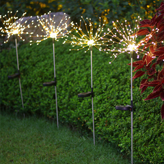 Qfdian Party decoration Party gifts hot sale new LED Solar Firework Lights Outdoor Waterproof Fairy Garland 90/150 LEDs Light String Garden Lawn Street Christmas Decoration