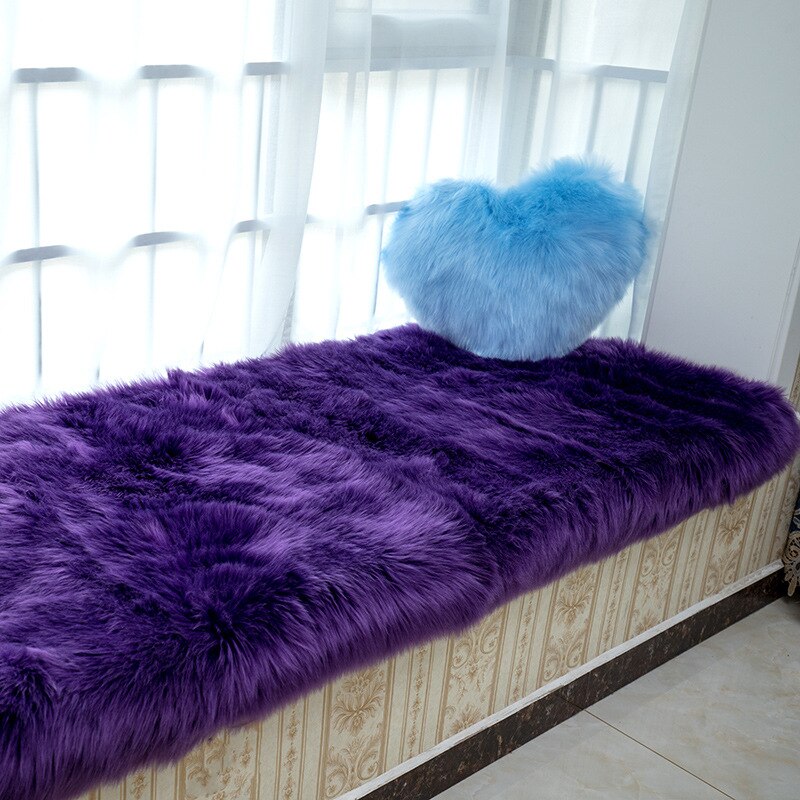 Rectangle Soft Sheepskin Fluffy Window Sofa Big Area Rugs Faux Fur Plush Wool Large Carpets for Bedroom Home Bedside Floor Mats