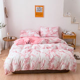Nordic White Marble Pattern Printed Duvet Cover Set 200 x 200 With Pillowcase 2/3pcs Bedclothes Double Queen King Size Bed Linen