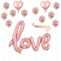 Qfdian Party gifts Party decoration hot sale new 1 set Rose Gold happy birthday letter foil bolloon wedding birthday party globes baby shower anniversary party decors supplies