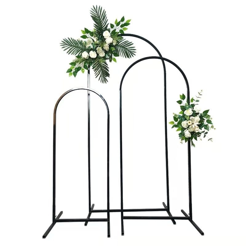 Qfdian Party decoration 3pcs/set Advertising stand Billboard Frame Wedding Backdrop Arch Stage Background Birthday Party Welcome Decor Iron Flower Shelf