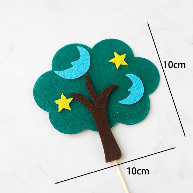 Qfdian Party decoration hot sale new Cake  topper Birthday party decorations tree hedgehog a swing  cake topper Hawaiian Summer Wedding Party