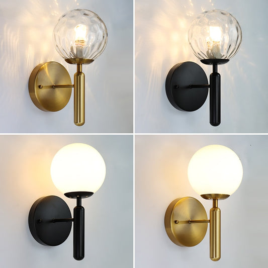 Qfdian home decor hot sale new Nordic Modern Wall Lamp Beside Bedroom Glass Ball LED Wall Lights Fixtures Wandlamp Lighting Bathroom Mirror Stair Light