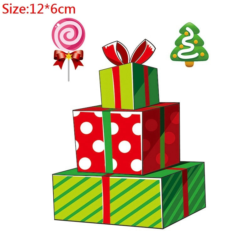 Qfdian Christmas  Window Stickers Christmas Decorations for Home Navidad 2021 Christmas Ornaments Xmas Party Decor Happy New Year 2022