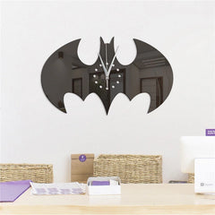 Qfdian halloween decorations halloween costumes halloween giftCozy apartment aesthetic hot sale new Creative 3D Bat Mirrors Wall Clocks Stickers Acrylic Wall Clock Living Room Bat Wall Decal DIY Home Decor Halloween Decoration