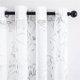 Qfdian valentines day gifts for her Lily Sheer Curtains for Living Room Bedroom Kitchen Window Treatment Flowers Voile Elegant Tulle Drapes Home Decoration