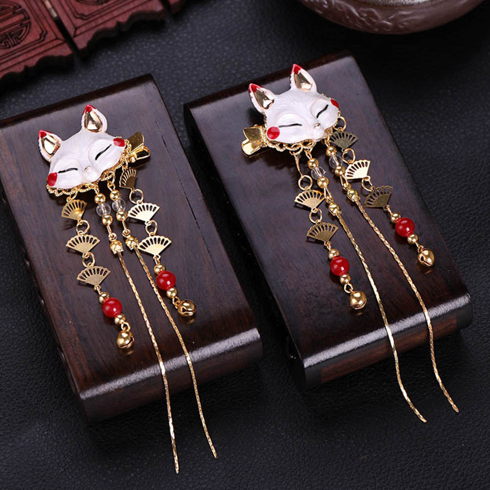 Qfdian gifts for women hot sale new HANFU Chinese Traditional Classical Style Tassel Hair fork  Dragonfly Butterfly Headwear Elegant Wedding Hair Accessories