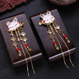 Qfdian gifts for women hot sale new HANFU Chinese Traditional Classical Style Tassel Hair fork  Dragonfly Butterfly Headwear Elegant Wedding Hair Accessories