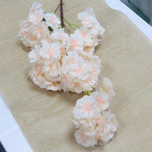 100cm Silk flowers Long-Peach Sakura Artificial flower Pink Wedding Decoration Cherry blossom branch for home Decor wedding Arch