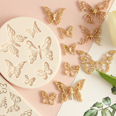 XiaoXiang Butterfly Fondant Silicone Mold Sugarcraft Wedding Cake Decorating Tools Resin Chocolate Molds Mold For Baking