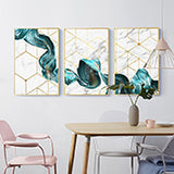 Qfdian Abstract Geometric Canvas Poster Golden and Black Wall Art Painting Posters and Prints Wall Pictures for Living room Home Decor