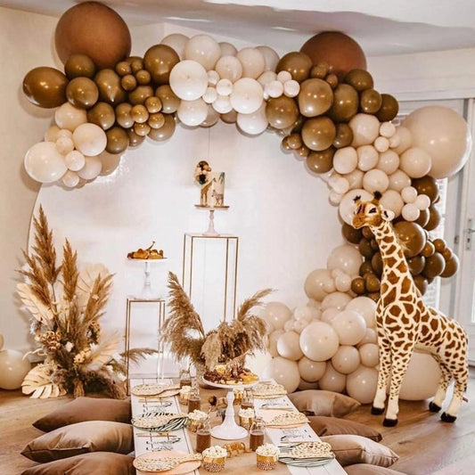 Qfdian Party decoration hot sale new 30/50 5/10inch Coffee Brown Khaki Skin Color Animal Pattern Balloon Jungle Party Balloon Decoration Birthday Party Supplies