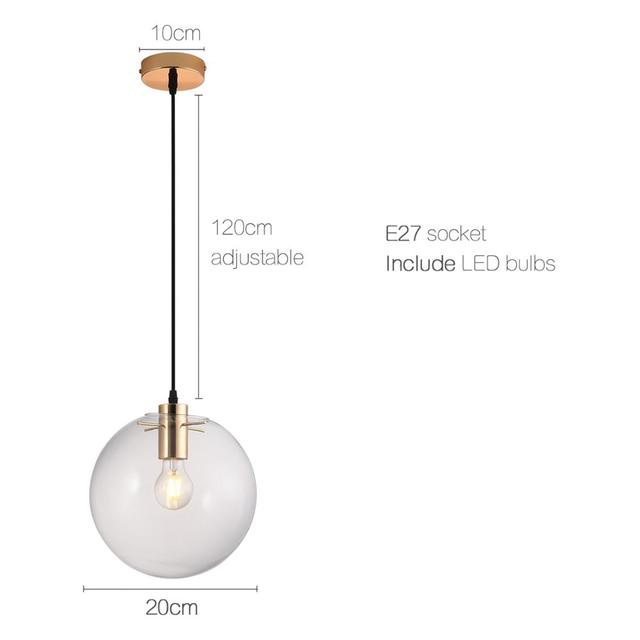 Qfdian home decor hot sale new Modern glass ball  Pendant Light Living room/Bedroom/Minimalist/Restaurant  Nordic Clothing Decoration  Hanging Lamps