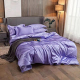 Qfdian Luxury Soft Bedding Set Home Textile Solid Color Bedroom Decor Duvet Cover Bed Sheet Bedding Covers Set Full King Size 4pcs