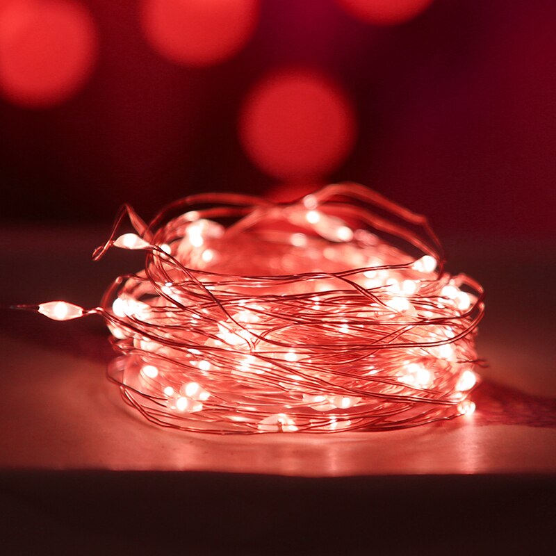 Qfdian Party decoration hot sale new LED Light String Fairy Garland Copper Wire Lights Christmas Festoon Birthday Wedding Valentine&#39;s Day Gift Led Party Decoration