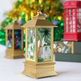 Qfdian valentines day gifts for her Santa Claus Snowman Lantern Light Merry Christmas Decor for Home Christmas Tree Ornaments Xmas Gifts Navidad New Year