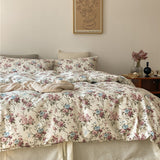 100% Natural Cotton Vintage Pastoral Flowers Girl Bedding Set Single Double Queen King Quilt/Duvet Cover Bed Linen Pillowcases