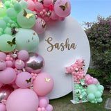 Qfdian Party decoration hot sale new 120Pcs Macaron Pink Green Color Balloons Garland Kit Arch Gold Butterfly Decors Wedding Baby Shower Decorations Globo Home Decor