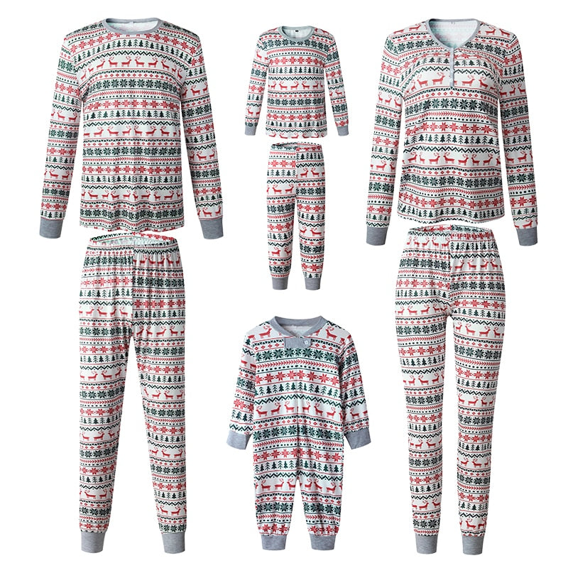 Qfdian halloween costumes christmas costumes 2022 Family Matching Clothes Christmas Pajamas Set Mother Father Kids Son Matching Outfits Baby Girl Rompers Sleepwear Pyjamas