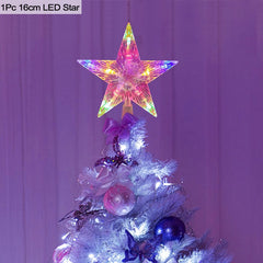 Qfdian wedding decorations Christmas Tree Top Star LED Light Lamp Christmas Decorations For Home Xmas Tree Ornaments Navidad New Year 2022 Natal Noel