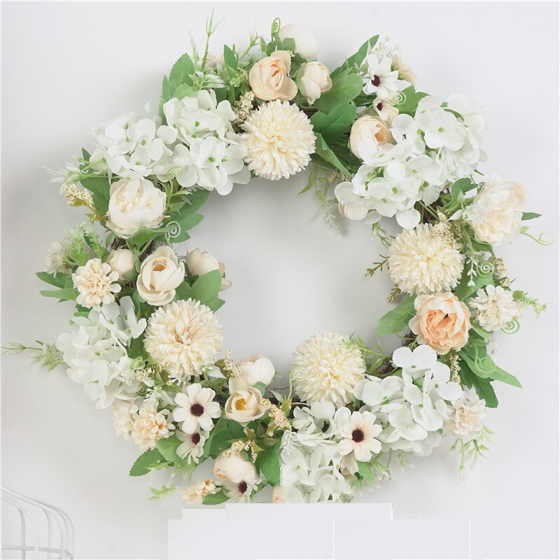 Qfdian wedding decorations hot sale new 30cm/40cm multiple styles Silk Peony Artificial Flowers Wreaths Door Perfect simulation Garland For Wedding Home Partydecoration