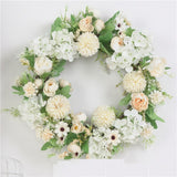 Qfdian wedding decorations hot sale new 30cm/40cm multiple styles Silk Peony Artificial Flowers Wreaths Door Perfect simulation Garland For Wedding Home Partydecoration