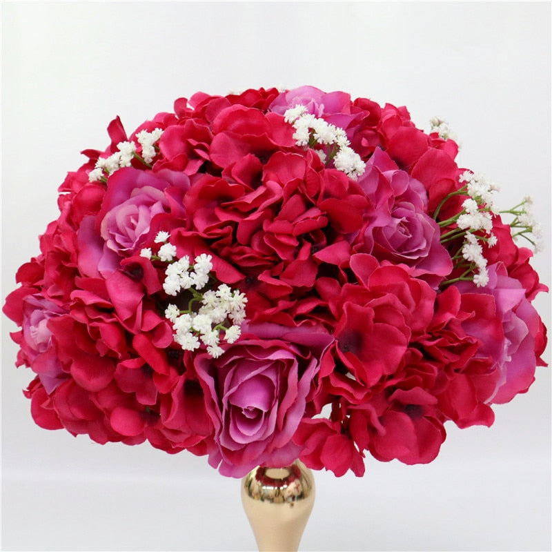 Qfdian Rose Artificial Flower Arrangement Table Centerpieces Flower Ball Wedding Arch Backdrop Decor Flower Row Party Layout