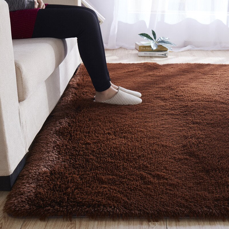 Qfdian Cozy apartment aesthetic Thick Faux Fur Carpet for Living Room Plush Rug Child Bedroom Fluffy Bedside Home Decor Area Rugs Soft Velvet Palor Floor Mat