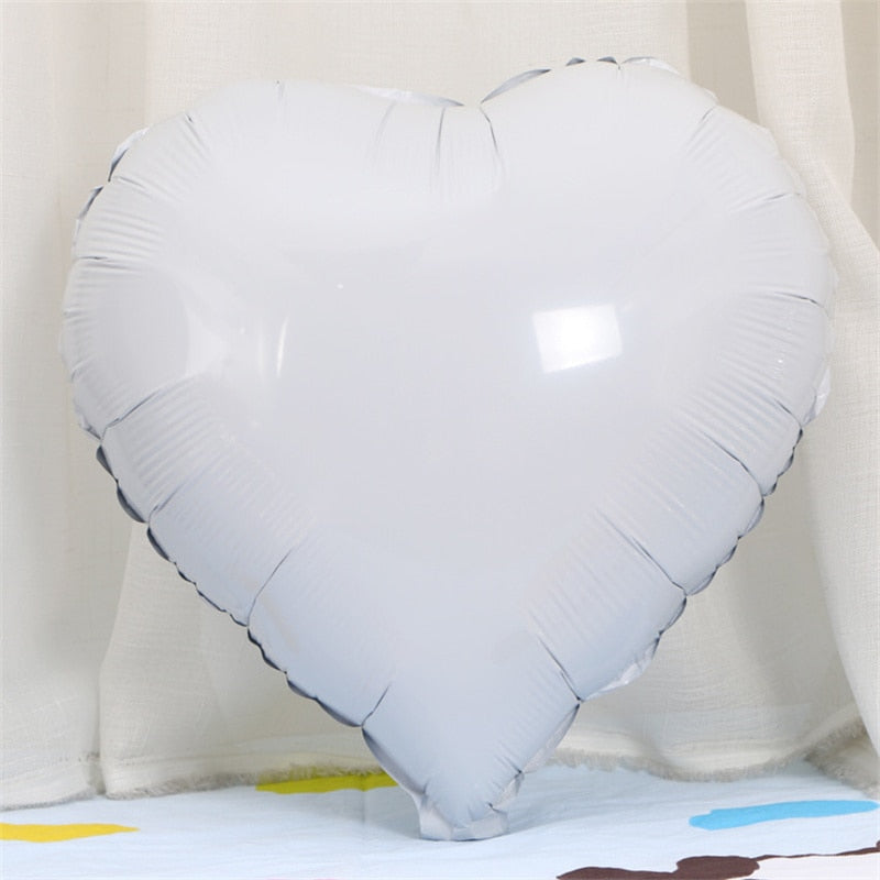 Qfdian valentines day gifts for her 10pcs 18inch Foil Heart Balloon Valentines Day Wedding Decoration Balloons Mariage Birthday Party Decorations Baby Shower Globos