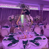 Qfdian wedding decorations hot sale new 5pcs Metal Candelabra Acrylic Candle Holders Wedding Table Centerpieces Flower Stands Vases Road Lead Party Decoration