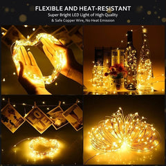 Qfdian wedding decorations 1-3M LED String Lights Warm White Fairy Lights Garland for Home Christmas Wedding Birthday Party Decoration Battery Powered Lamp