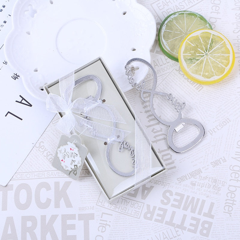 Qfdian wedding decorations for reception 10pcs/lot Souvenir Wedding Gifts Personalized Beer Opener Musical Note Openner With Exquisite Box Alloy Presents For Party Guest