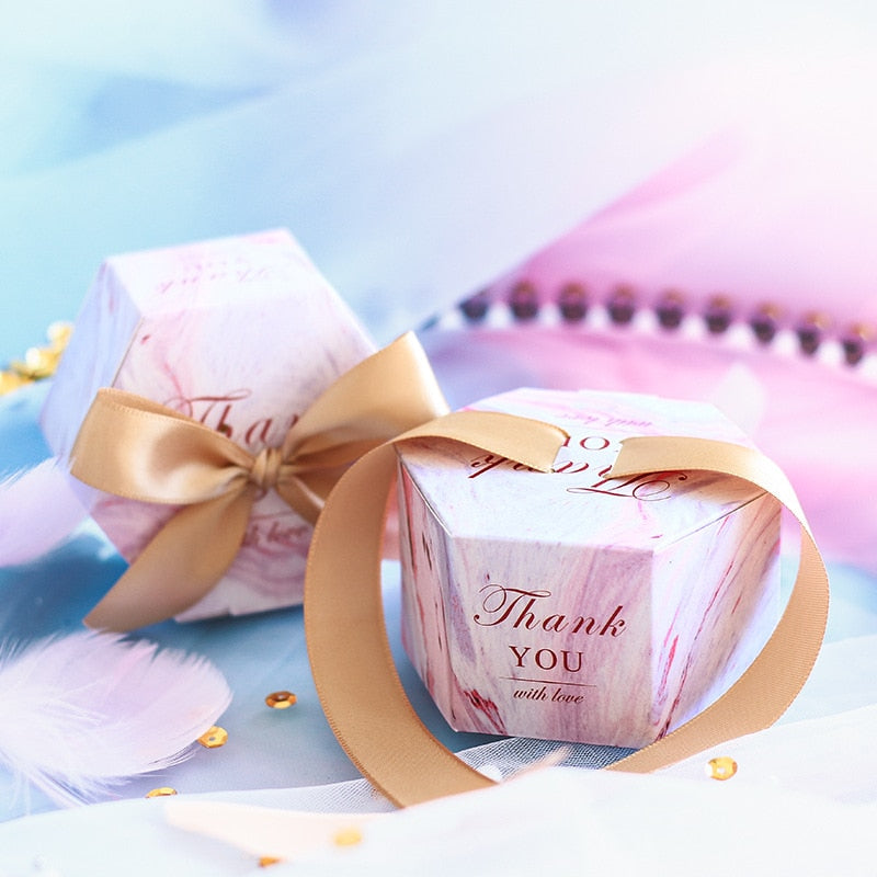 Qfdian Party gifts Party decoration hot sale new New Creative Romantic Marbling style Candy Boxes Wedding Favors and Pink Gifts Box Party Supplies Baby Shower Paper Sweet Chocol