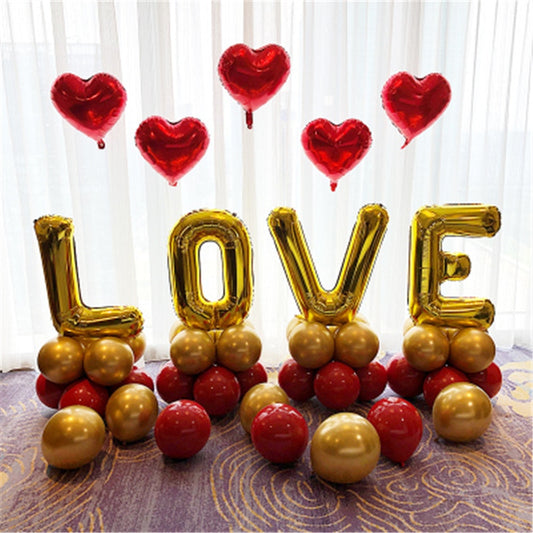 55pcs/set Love Letter Balloon Valentine's Day Birthday Proposal Confession Wedding Decoration Party Supplies