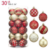 Qfdian  30pcs 6cm Christmas Tree Decor Balls Glitter Blue Gold Plating Hanging Pendants Ball For Home New Year Ornament