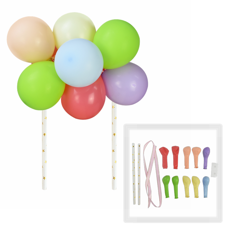 Qfdian 1Set 5inch Balloon Cake Topper  Balloon Dessert Top Flags for Birthday Decoration Wedding Party Baby Shower Cake Topper Supplies
