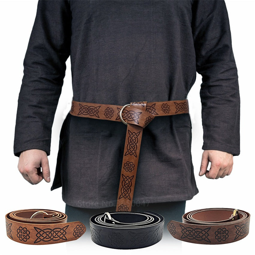 Qfdian New Fashion Knight Cosplay Medieval belt Warriors Knight Embossed Stage Tools Belt Cosplay Clothing Adult Pants Belt