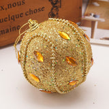 Qfdian valentines day decorations for the home hot sale new  8CM flower Wreath Decoration Christmas Home Decor Christmas Rhinestone Glitter Baubles Ball Xmas Tree Ornament #66