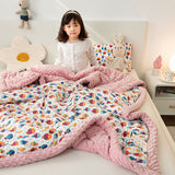 Qfdian Cute Animal Blanket For Kids Soft Fluffy Winter Blankets Warm Bed Cover Thick Weighted Blanket Children's Cartoon Duvet Quilt