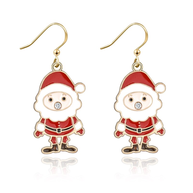 qfdian Christmas Santa Ear Studs Christms Women Jewelry Piercing Stud Earring Women Merry Christmas Decor Girl Friend Xmas Gift Natol