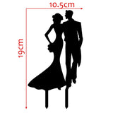 Qfdian Cozy apartment aesthetic valentines day decoration Bride And Groom Black Acrylic Cake Topper Wedding Decoration Mariage Party Supplies Adult Favors  Acrylic Cake Topper Wedding