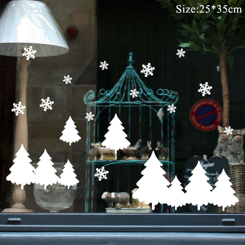 Qfdian Christmas  Window Stickers Christmas Decorations for Home Navidad 2021 Christmas Ornaments Xmas Party Decor Happy New Year 2022